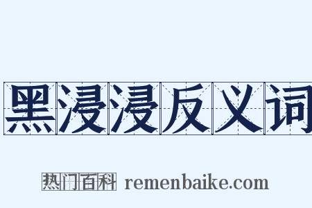 黑浸浸反义词是什么意思的图片